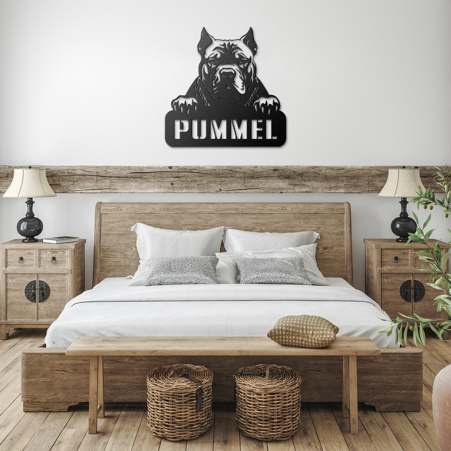 personalisiertes Metallschild mit Hundenamen - XXL Bulli