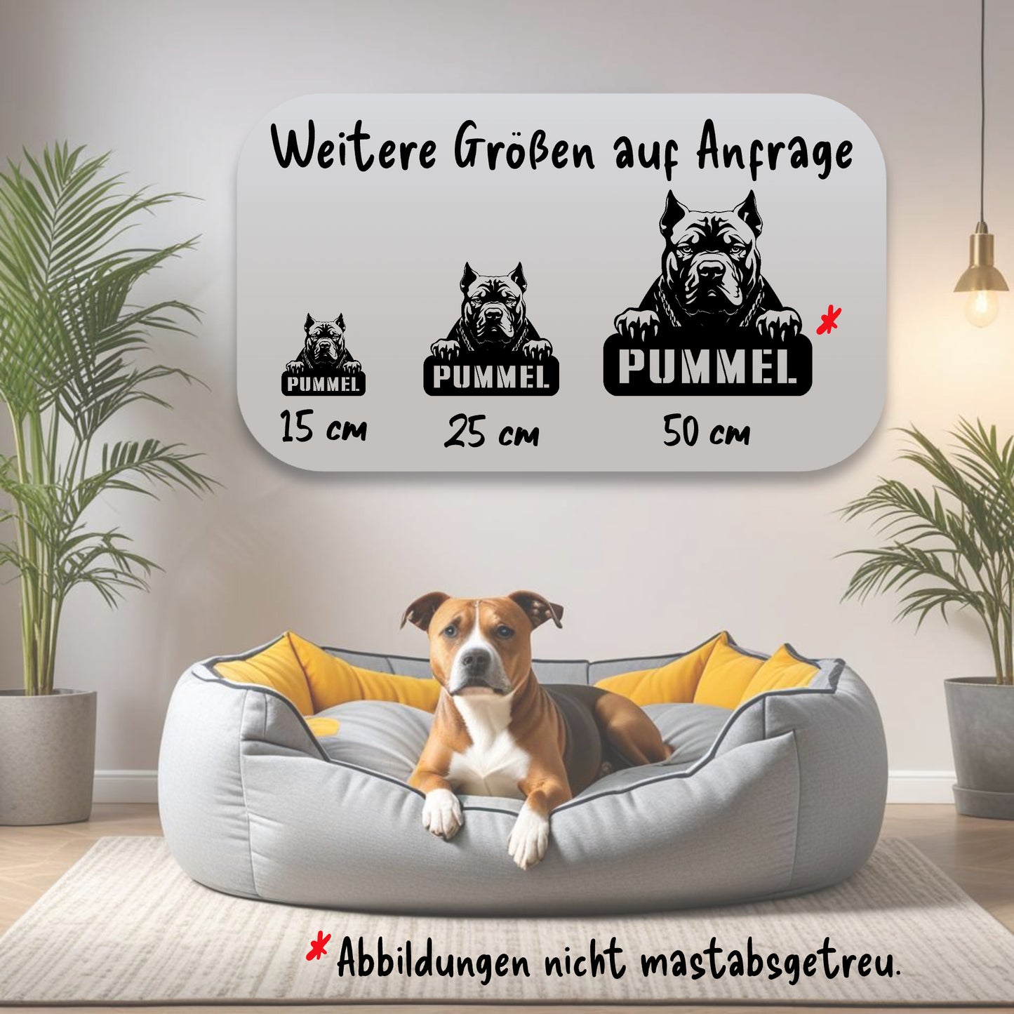 personalisiertes Metallschild mit Hundenamen - Pitbull