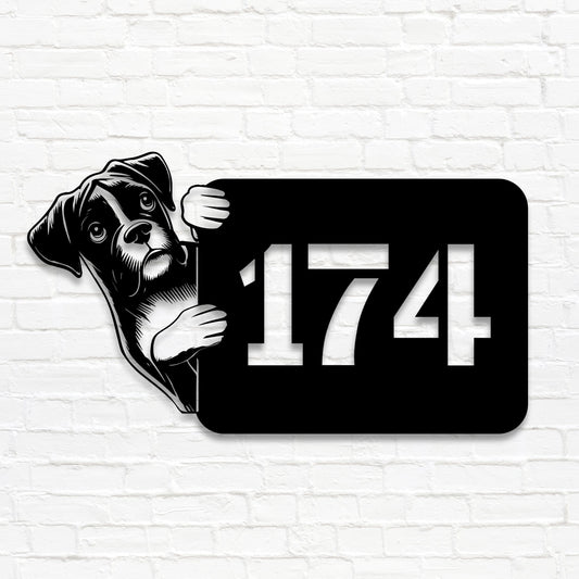Boxer - personalisiertes Hausnummernschild