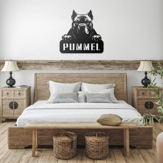 personalisiertes Metallschild mit Hundenamen - XXL Bulli