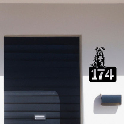 Pitbull-Welpe - individuelles Hausnummernschild