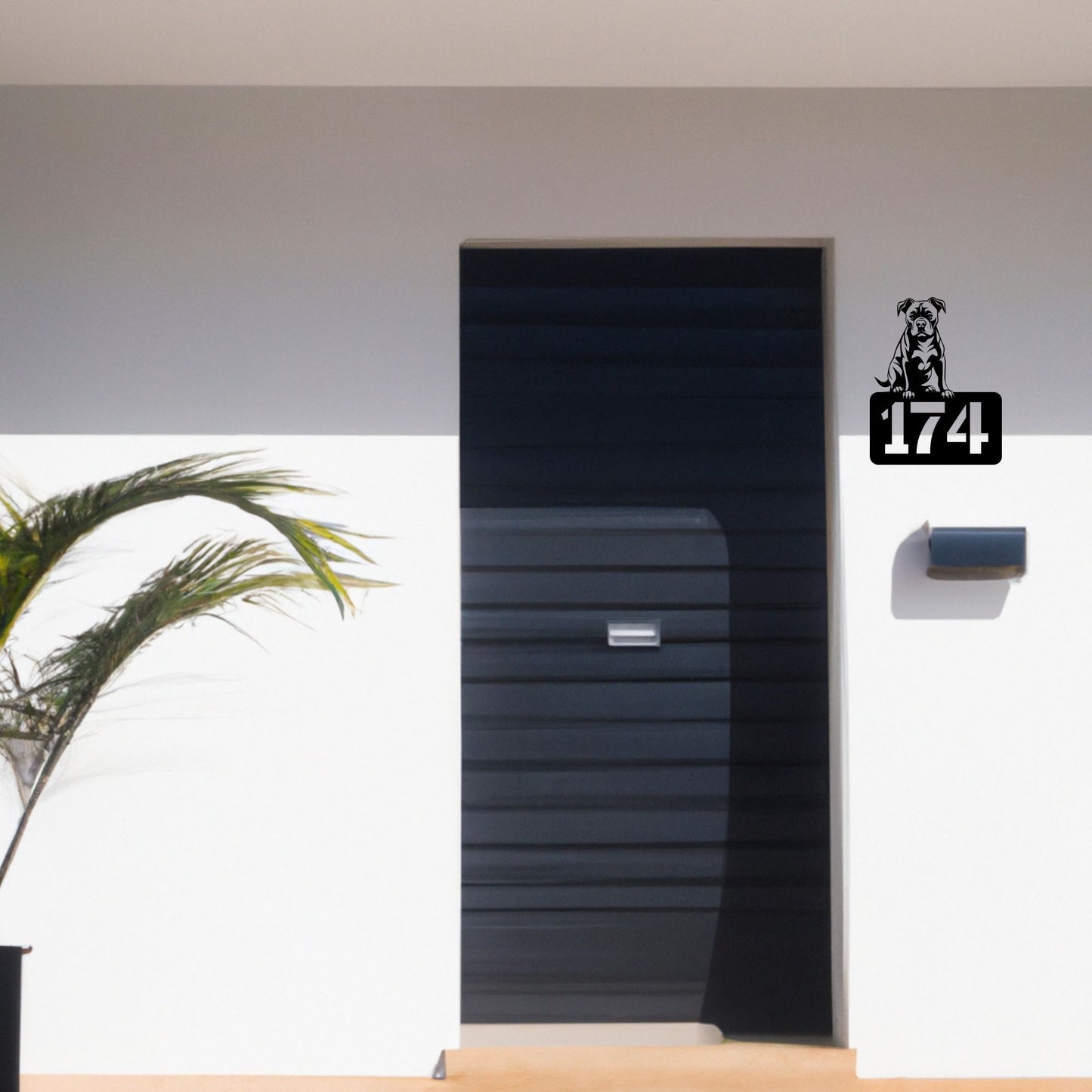 Pitbull-Welpe - individuelles Hausnummernschild