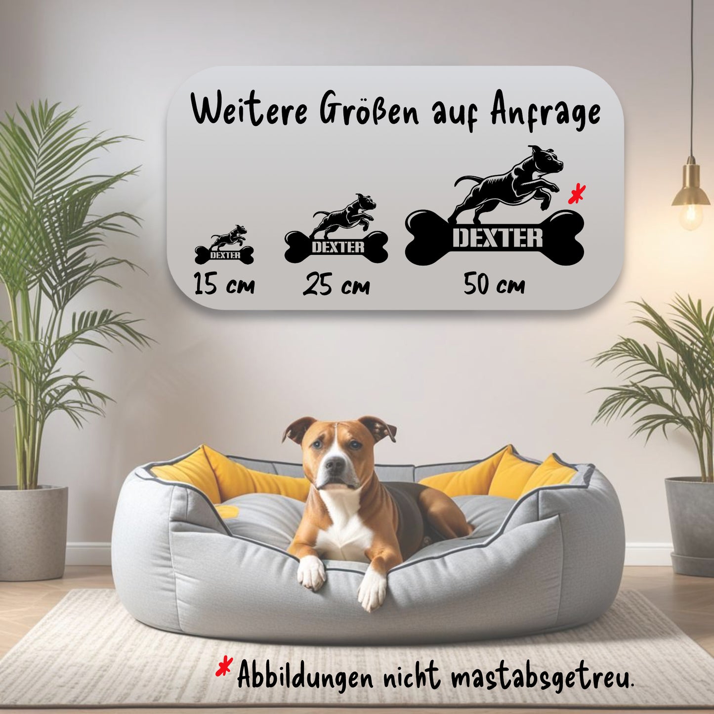personalisiertes Metallschild mit Hundenamen - Mastiff