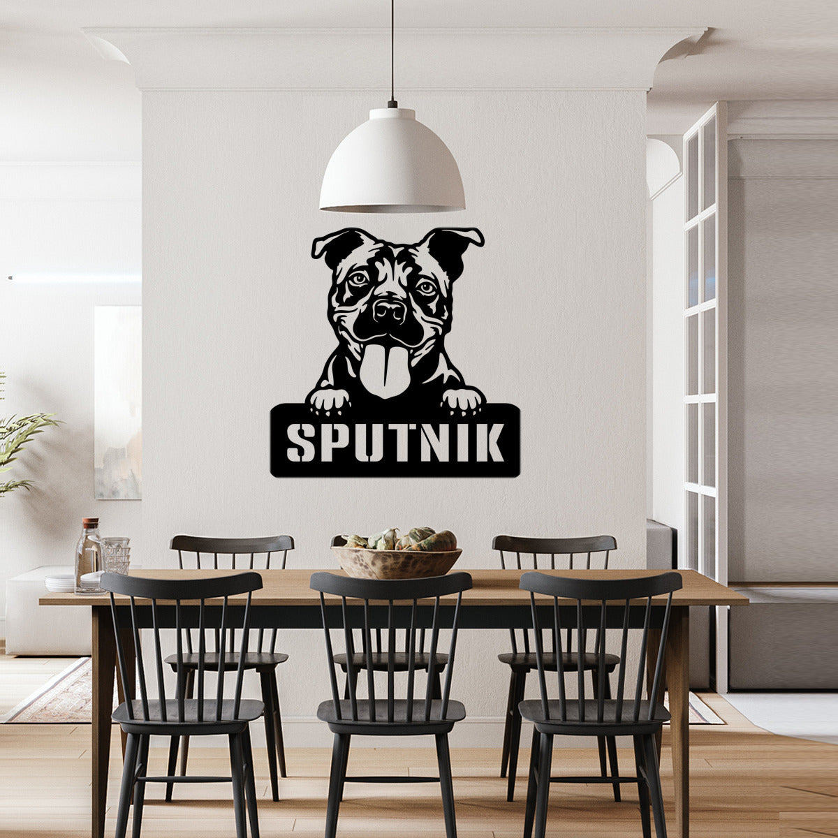 personalisiertes Metallschild  mit Hundenamen - Pitbull